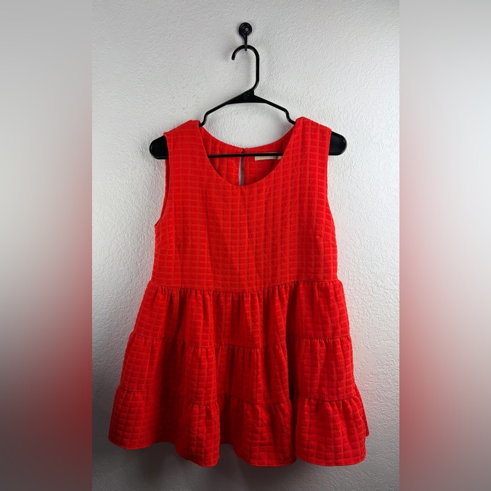 Everleigh Textured Red mini sleeveless dress Size M NC0405
